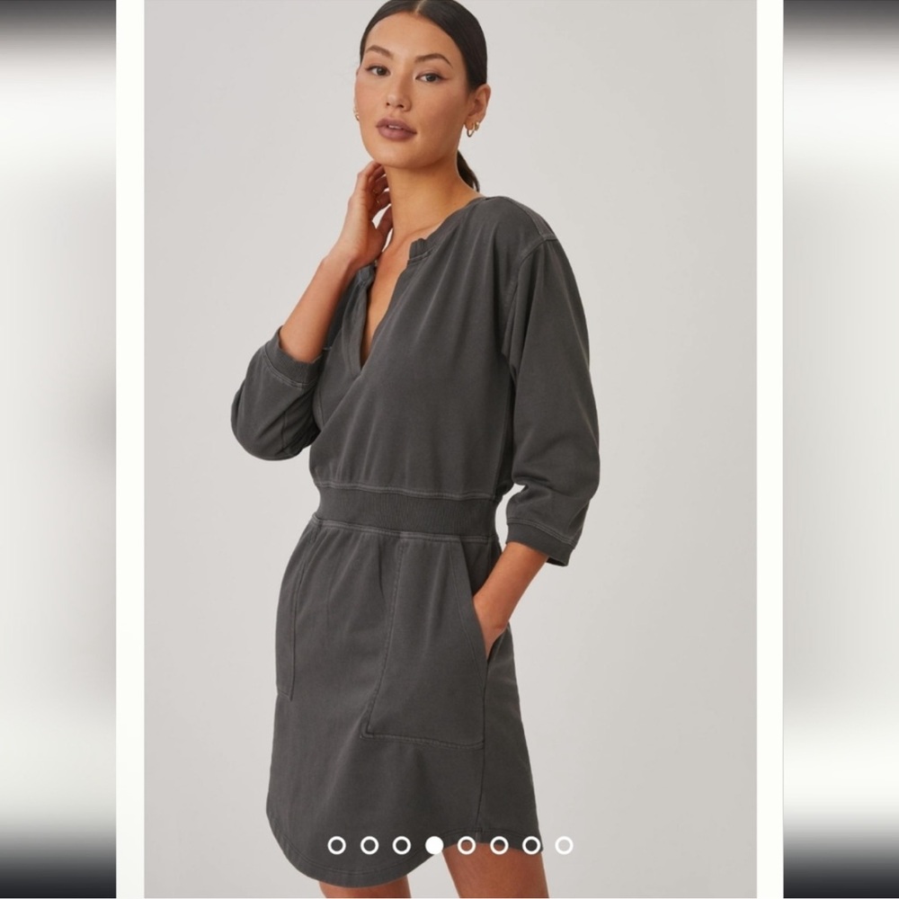 Anthropologie Daily Practice Gray Utility Mini Sweater Dress 1X NWT